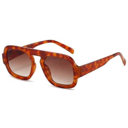 Men's and women's pilot sunglasses with a black plastic frame and vibrant orange-yellow lenses. - Image 6