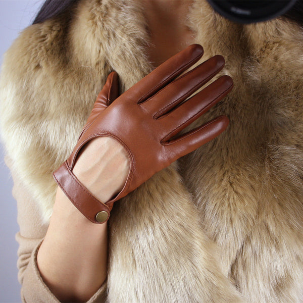 Guantes de Pantalla Táctil en Cuero de Oveja Puro 19cm