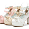 Zapatos Mary Jane de Tacón Alto Princesa Japonesa Otoño Impermeables con Lazo