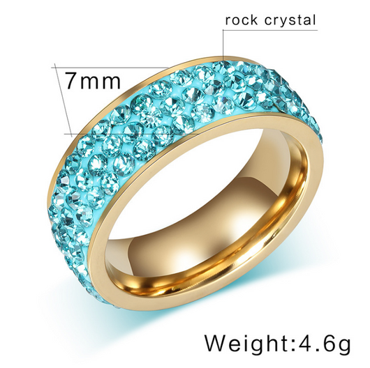 Anillo de Acero Titanio con Diamantes Brillantes - Joya Premium Full Diamond - Image 6
