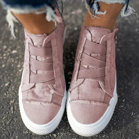 Zapatos de Lona con Elástico y Tacón Plano - Image 2
