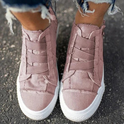 Zapatos de Lona con Elástico y Tacón Plano - Image 2