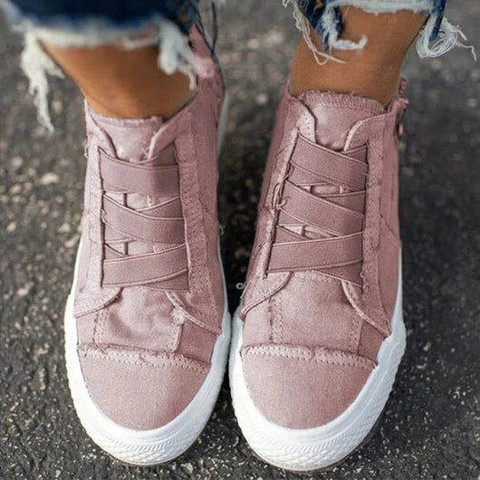 Zapatos de Lona con Elástico y Tacón Plano - Image 2