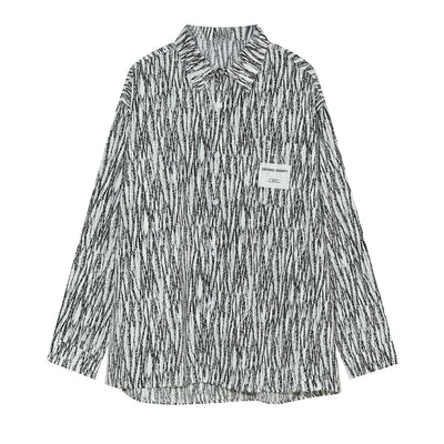 Camisa Suelta Coreana a Rayas para Hombre - Image 11