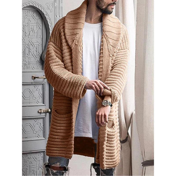 Cardigan Largo de Manga Larga para Hombre