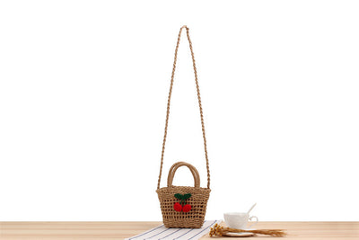 Bolsa de Playa Tejida de Cuerda de Papel Cereza para Vacaciones - Image 9