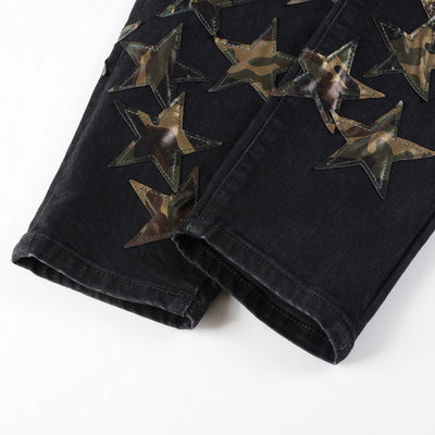 Jeans Rotos de Cuero con Estrella - Tendencia Street Style - Image 3