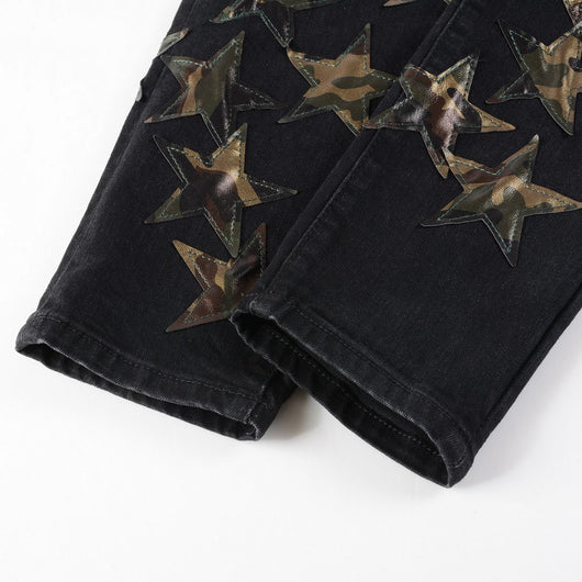 Jeans Rotos de Cuero con Estrella - Tendencia Street Style - Image 3