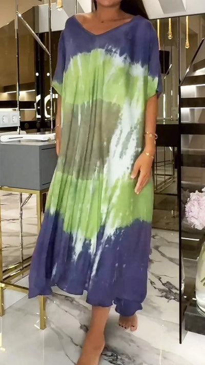 Vestido Holgado de Cuello Redondo y Mangas Cortas - Image 4