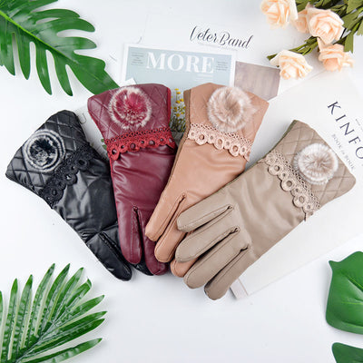 Guantes de Cuero Cálidos con Pantalla Táctil y Protección Antiviento - Image 10