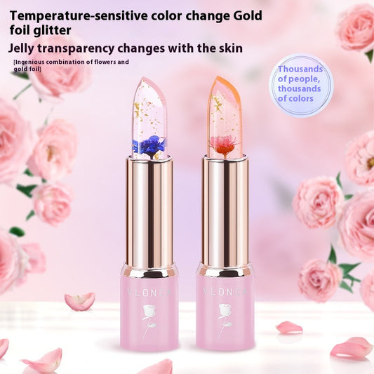 Labial Gel Cambia Color con Flores - Hidratación Duradera sin Transferencia