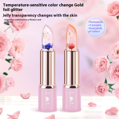 Labial Gel Cambia Color con Flores - Hidratación Duradera sin Transferencia