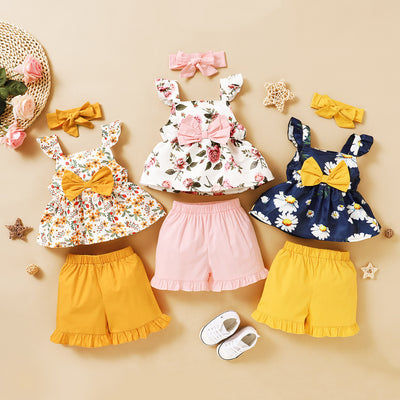 Set de Shorts de Encaje y Diademas de Color Liso - Image 4