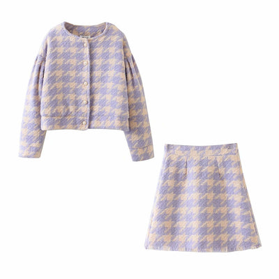 Conjunto de Falda y Chaqueta Cuadros Perfumada - Image 13