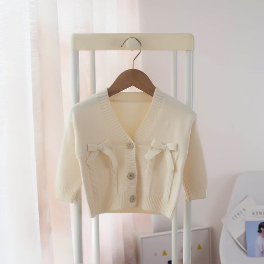 Cardigan Infantil con Lazo V-Neck para Niñas - Image 16