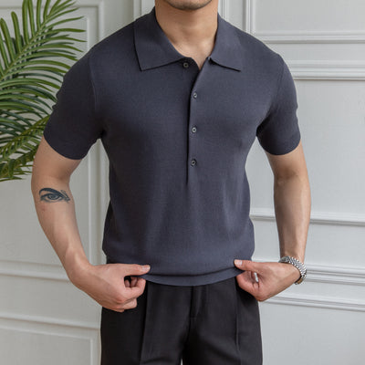 Polo Slim Fit de Manga Corta en Color Sólido - Image 14