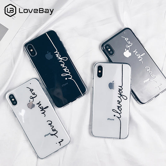 Funda Transparente con Diseño de Letras para Celular