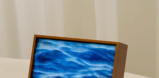 Aparador de Madera Maciza Azul con Pintura Decorativa 3D Marina - Image 5