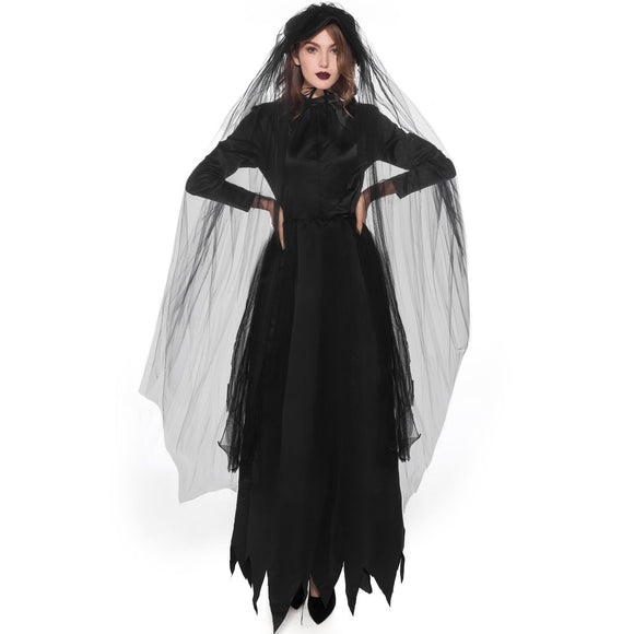Disfraz de Novia Fantasma Vampiro para Halloween - Traje Cosplay Terrorífico Completo