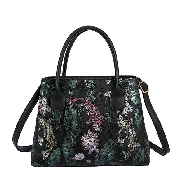 Bolso Retro Pintado a Mano con Relieve Estilo Chino - Image 8