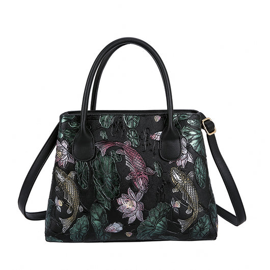Bolso Retro Pintado a Mano con Relieve Estilo Chino - Image 8