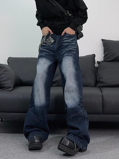Jeans Azul Retro Desgastado Estilo Callejero Americano para Hombre - Image 14