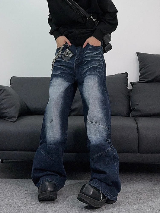 Jeans Azul Retro Desgastado Estilo Callejero Americano para Hombre - Image 14