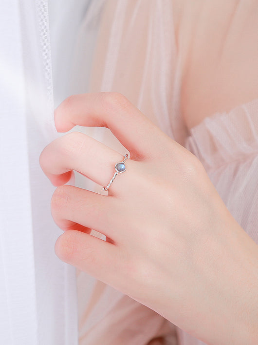 Anillo de Piedra Luna Plata Esterlina Ajustable para Mujer - Image 3