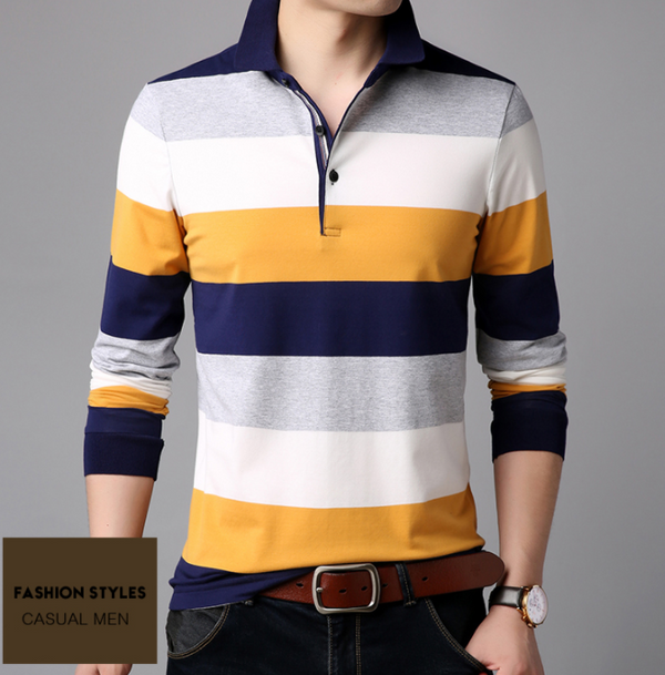 Playera Slim Fit a Rayas para Hombre - Casual y Versátil