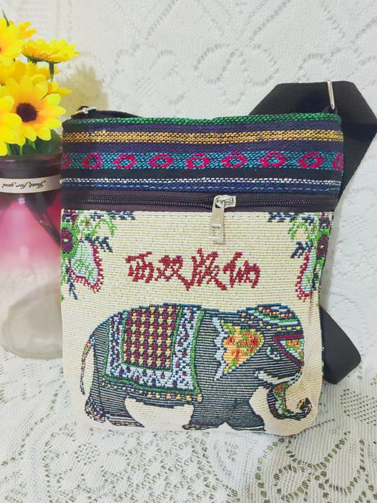 Bolso Bandolera Bordado Étnico con Elefante y Mariposa Estilo Chino - Image 62