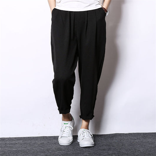 Pantalones Capri Casuales de Algodón y Lino - Image 3