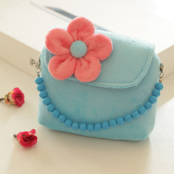 Bolsa Mensajera Infantil con Cadena de Perlas - Diseño Princesa Floral