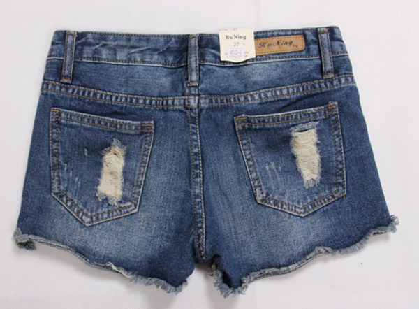 Shorts de Mezclilla Rotos para Mujer