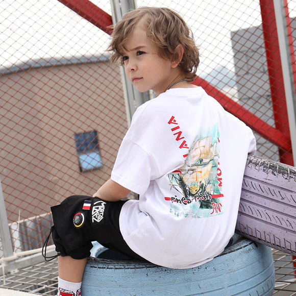 Camiseta Infantil Estampada de Algodón