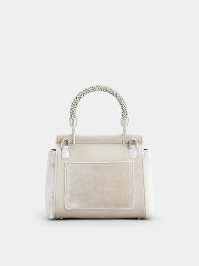 Bolso Tote Elegante con Flores de Diamantes y Cristales - Image 12