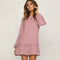 Vestido Casual de Manga Larga con Pliegues