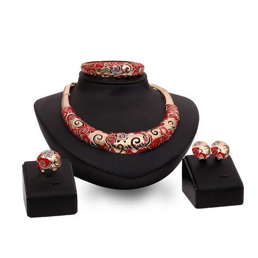 Conjunto de Joyería Elegante para Celebraciones - Collar, Aretes, Pulsera y Anillo - Image 2