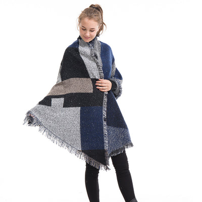 Bufanda de Cachemira Cuadros Mujer - Chal Grueso Cálido Otoño Invierno - Image 3