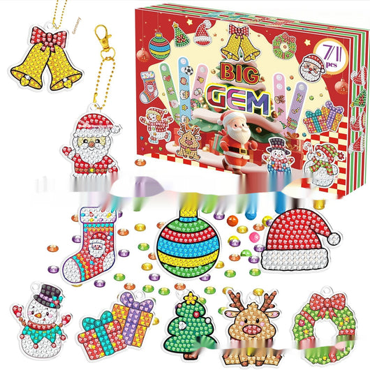 Set de 71 Pegatinas de Mosaico de Diamantes Redondos Temática Navideña - Image 13