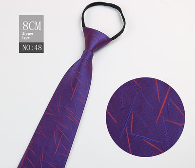 Corbata Negra Rayada Azul con Cierre Rápido - Corbata Ejecutiva Lazy Zip - Image 49