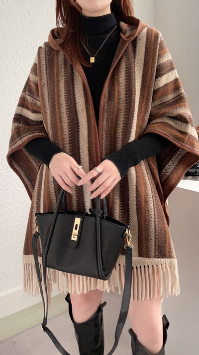 Poncho Étnico Convertible con Capucha - Image 10