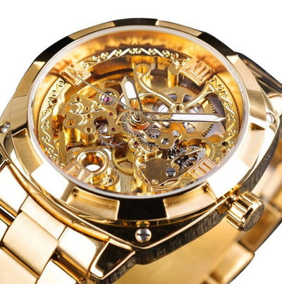 Reloj Mecánico Automático Dorado para Hombre - Elegancia y Durabilidad - Image 7