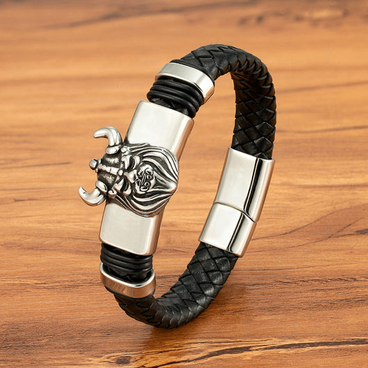 Pulsera Magnética de Cuero Genuino para Hombre - Acero Inoxidable Resistente - Image 9