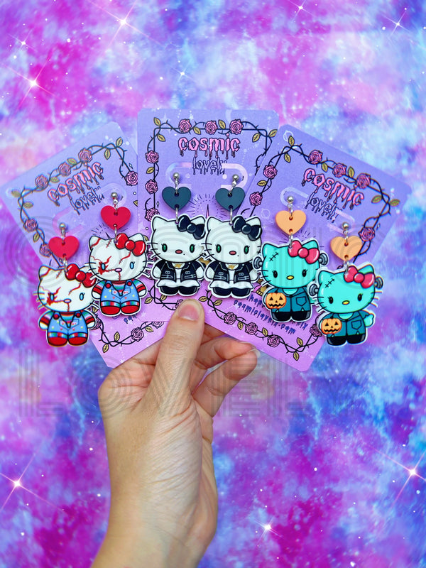 Halloween Horror Kitty Earrings - Tekeno