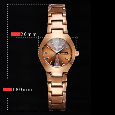 Reloj de Pareja Dorado Luminoso con Correa de Acero Impermeable - Image 9