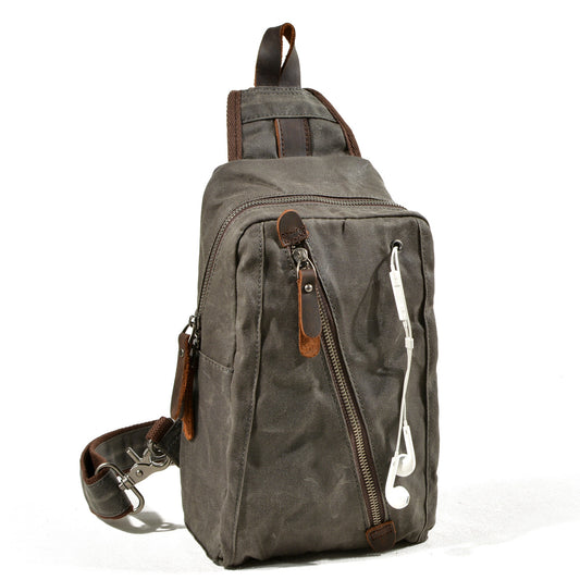 Bolsa de Pecho Multifuncional en Lona para Hombre