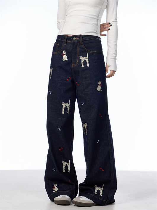 Pantalones Jeans Anchos con Estampado Animal Print - Loose Fit Casual para Mujer - Image 12