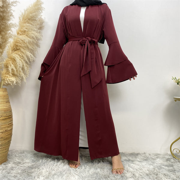 Cardigan Elegante con Bolsillos y Doble Manga para Mujer