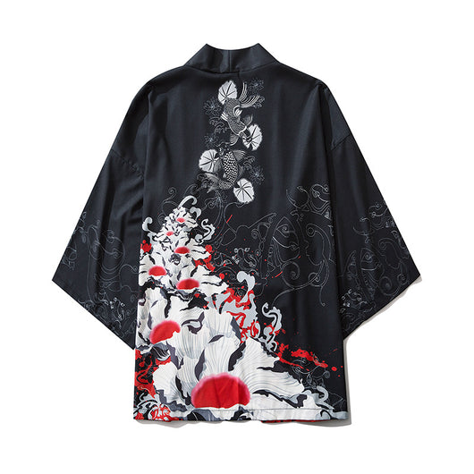 Cardigan Kimono Gato Samurái Streetwear Unisex Harajuku Anime - Image 23