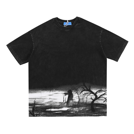 Camiseta Suelta de Manga Corta para Verano